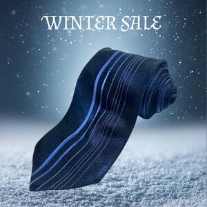 MEN'S NECKTIE - CROFT & BARROW { TOTAL LENGHT 60 " } BLACK & BLUE